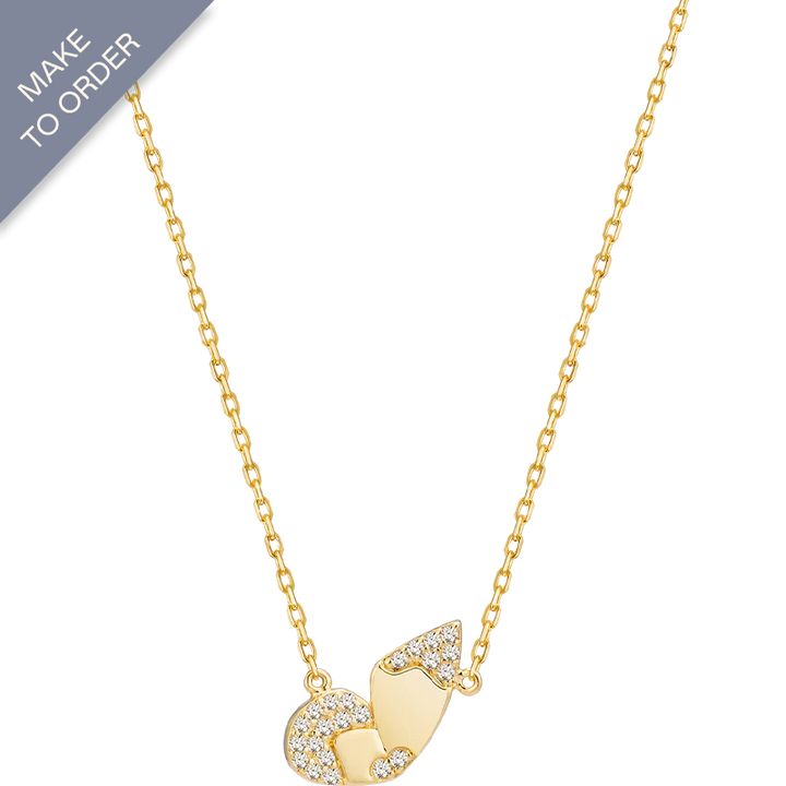 18K Gold Butterfly Diamonds Necklace