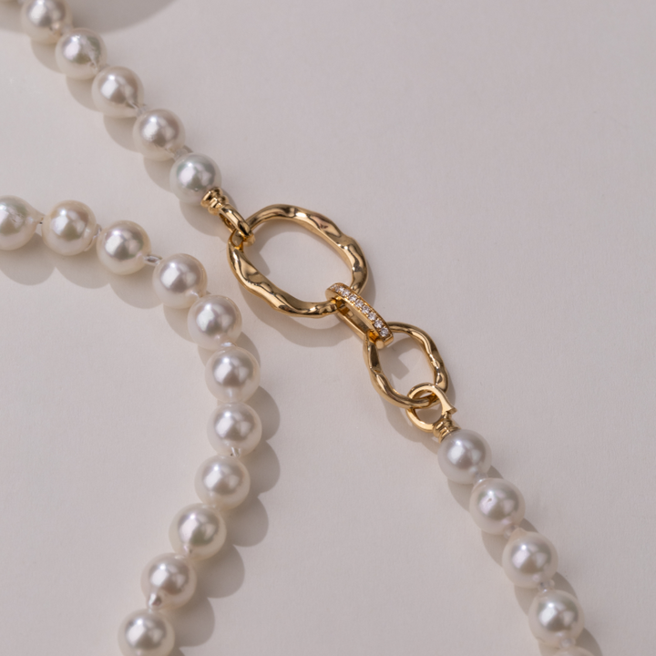 18K Gold Saltwater Pearl Colored Gemstone Summer Dopamine Combo Necklace