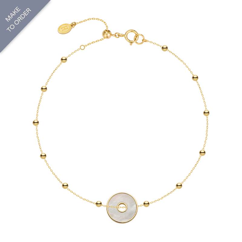 18K Solid Gold Mother-of-Pearl Bracelet