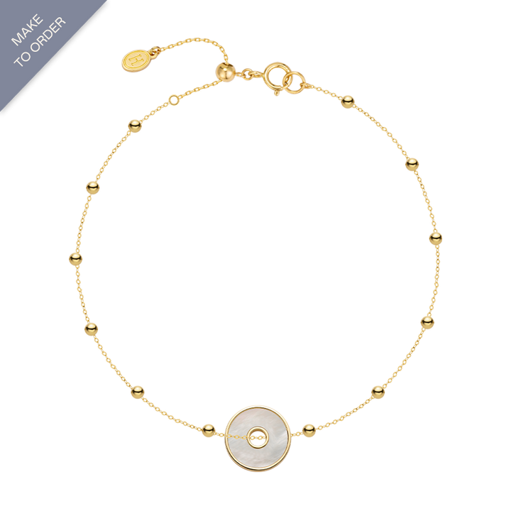 18K Solid Gold Mother-of-Pearl Bracelet