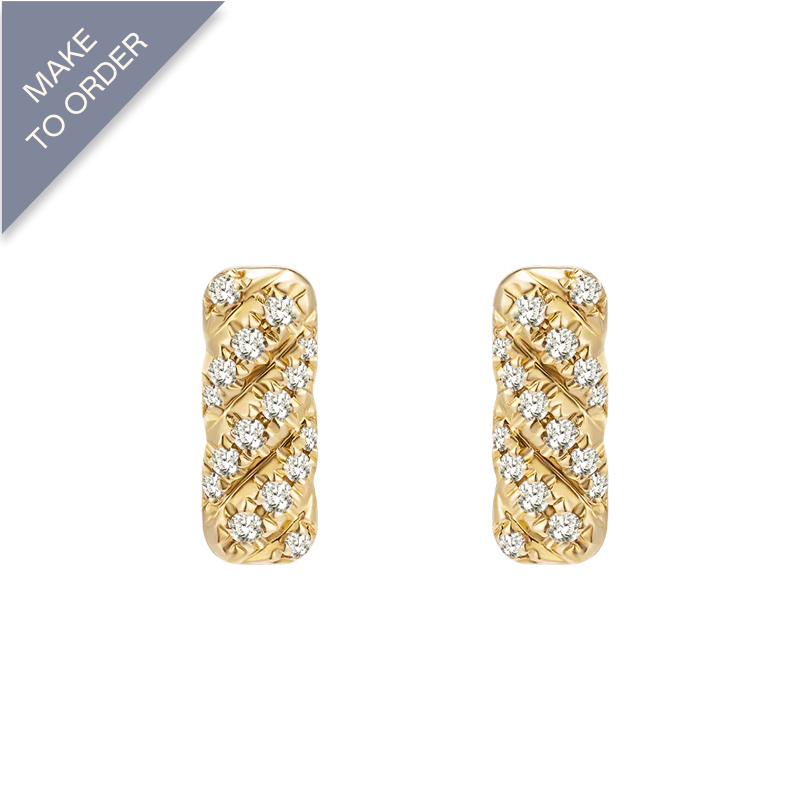 18K Gold Bulb Stud Links Earrings