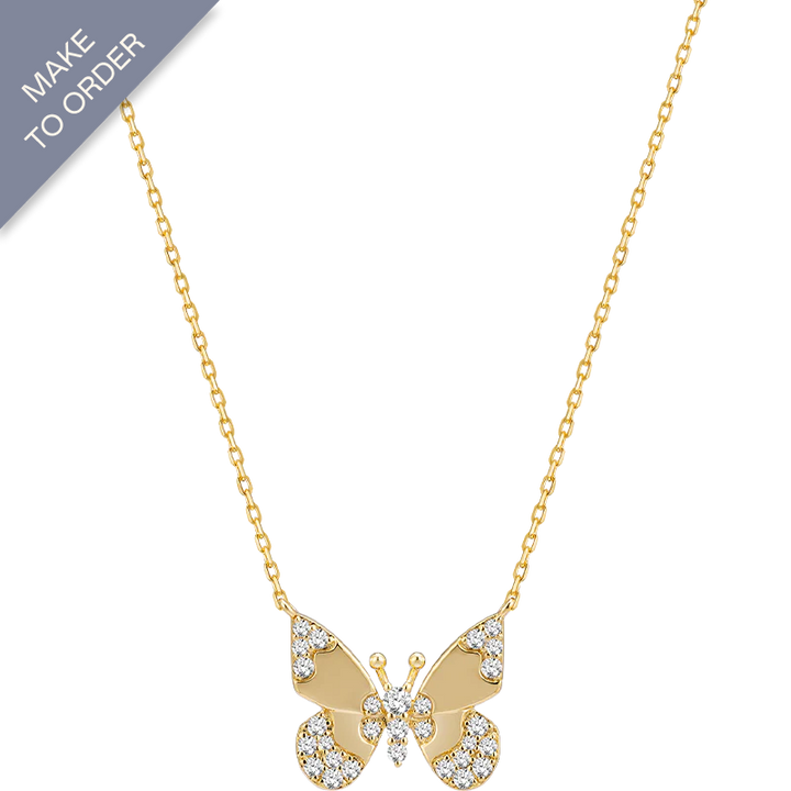 Butterfly Diamond Necklace 18K gold
