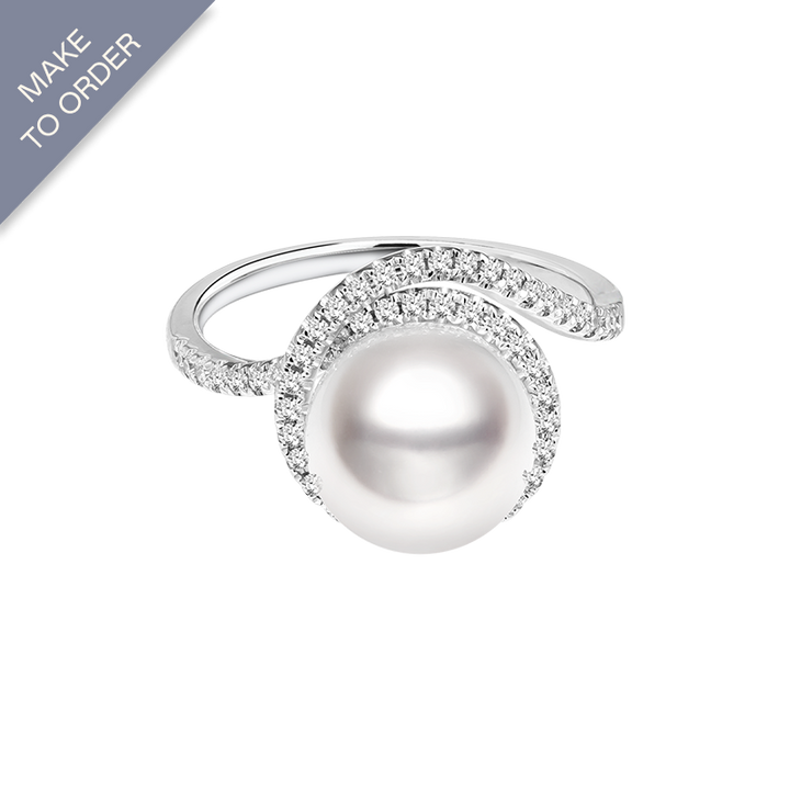 South Sea Pearl 18k Gold Diamond-Encrusted Haute Jewelry Ring