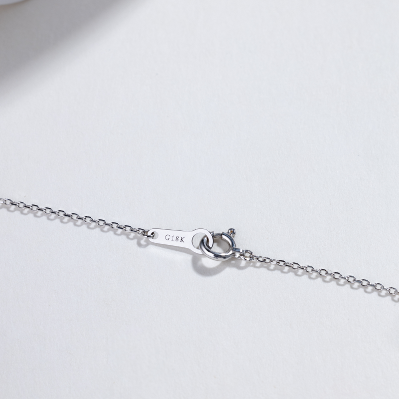 Silver-blue Baroque Pearl 18K Gold Baby's Breath Sweater Necklace