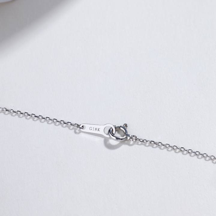 Silver-blue Baroque Pearl 18K Gold Baby's Breath Sweater Necklace