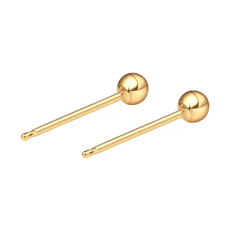 18K Gold Petite Bulb Stud Earrings