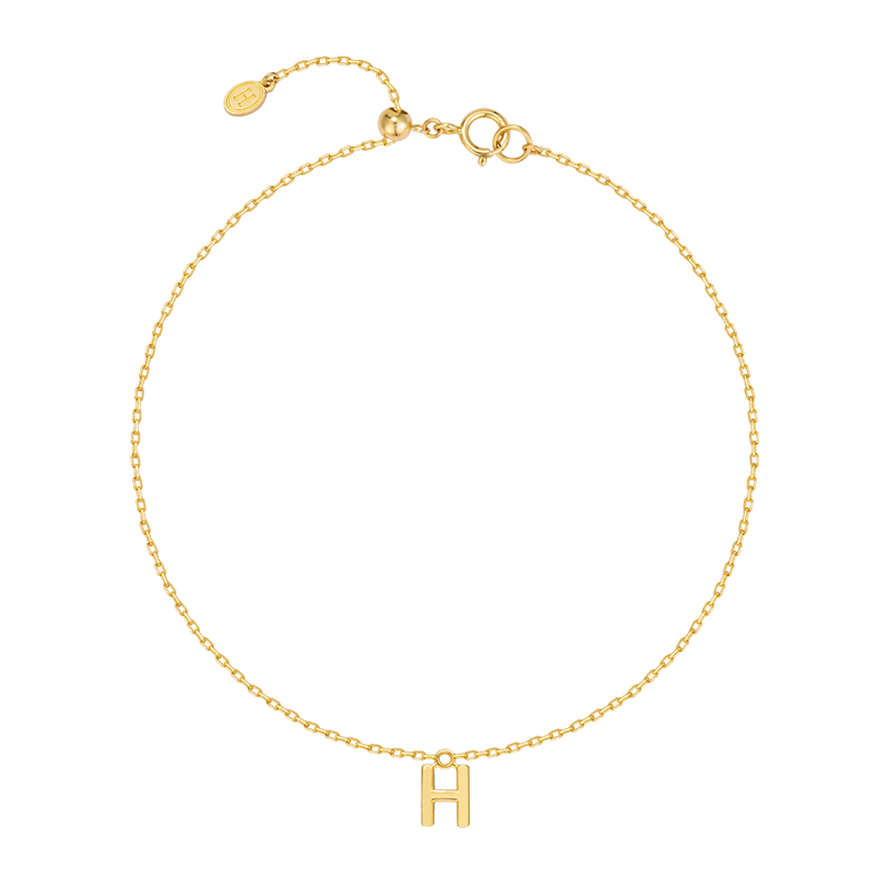 18K Gold Custom Letter Initial Bracelet