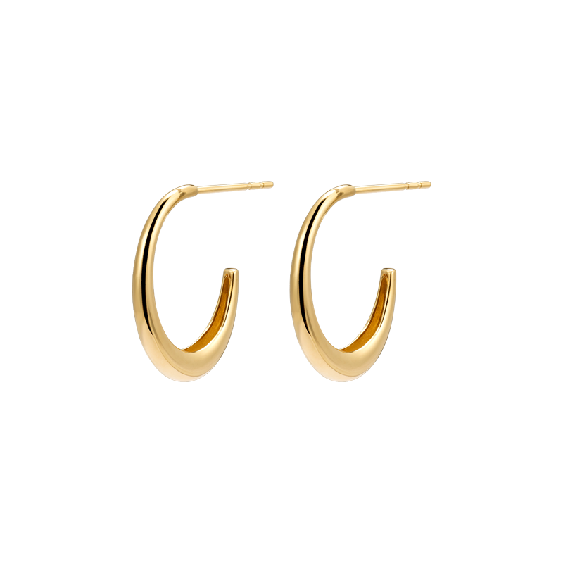 18K Gold Elegant Subtle Design Earrings