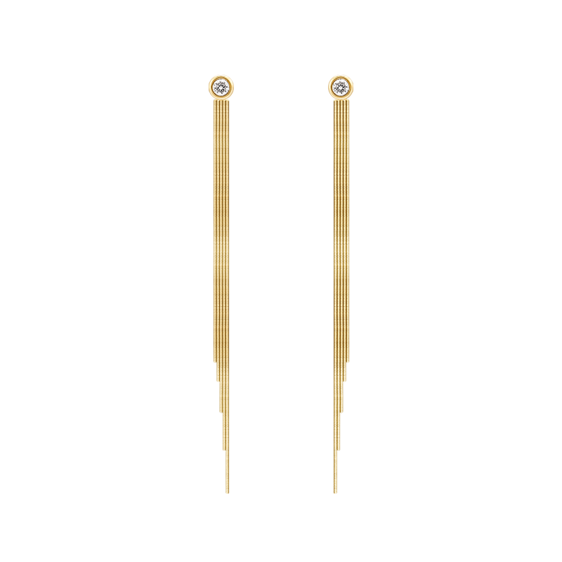 18K Gold earring Imitation Tassel Eardrop Earrings