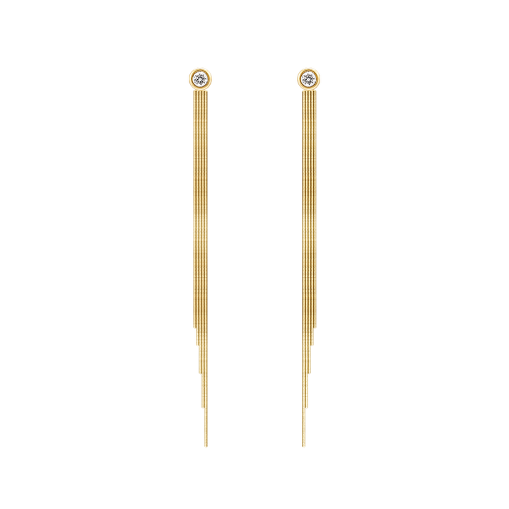 18K Gold earring Imitation Tassel Eardrop Earrings