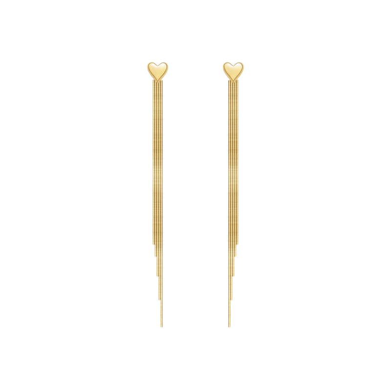 18K Gold earring Imitation Tassel Eardrop Earrings
