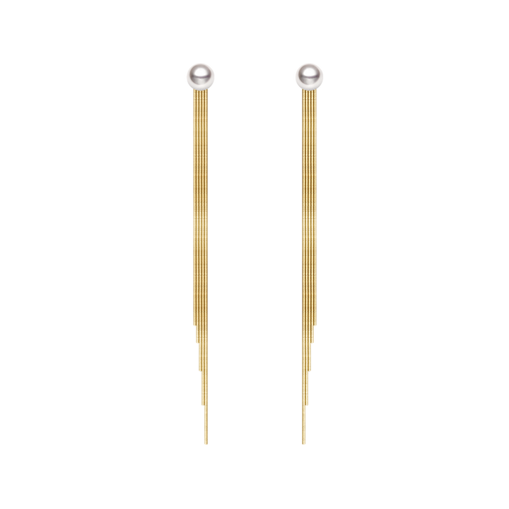 18K Gold earring Imitation Tassel Eardrop Earrings