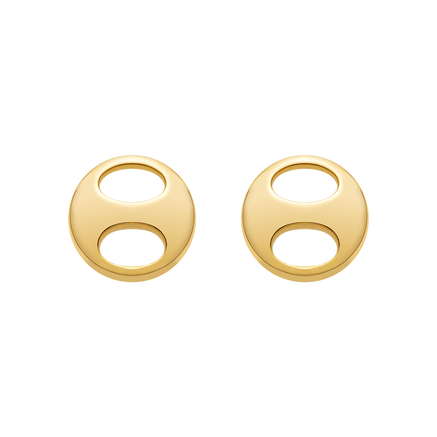 18K Gold Imprint H Polished Gold Stud Earrings