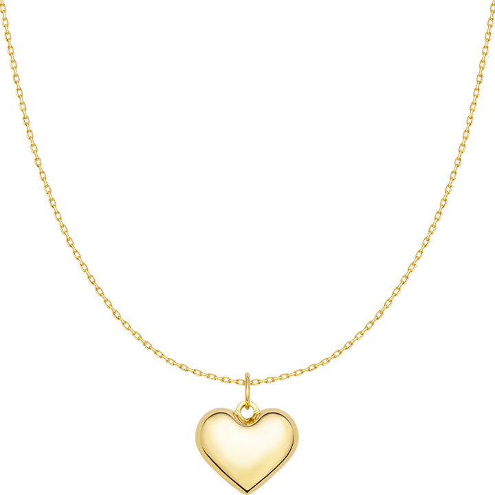 18K Gold Heart Pendant Necklace