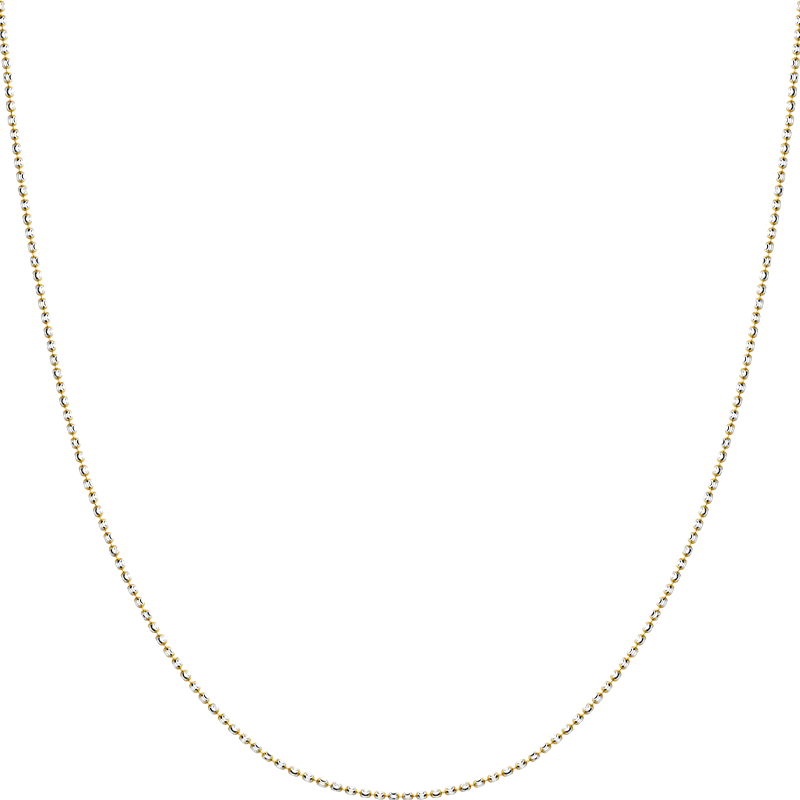 18K Gold Dazzling Oval Bead Chain Necklace