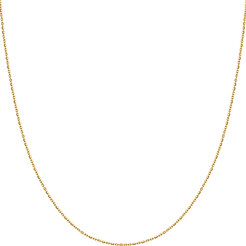 18K Gold Dazzling Oval Bead Chain Necklace
