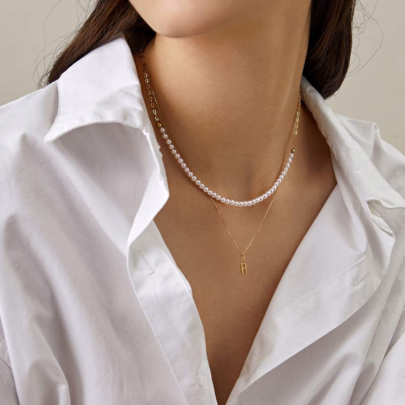 18K Gold Custom Letter Initial Necklace