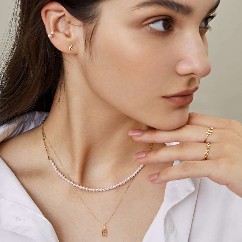 18K Gold Custom Letter Initial Necklace