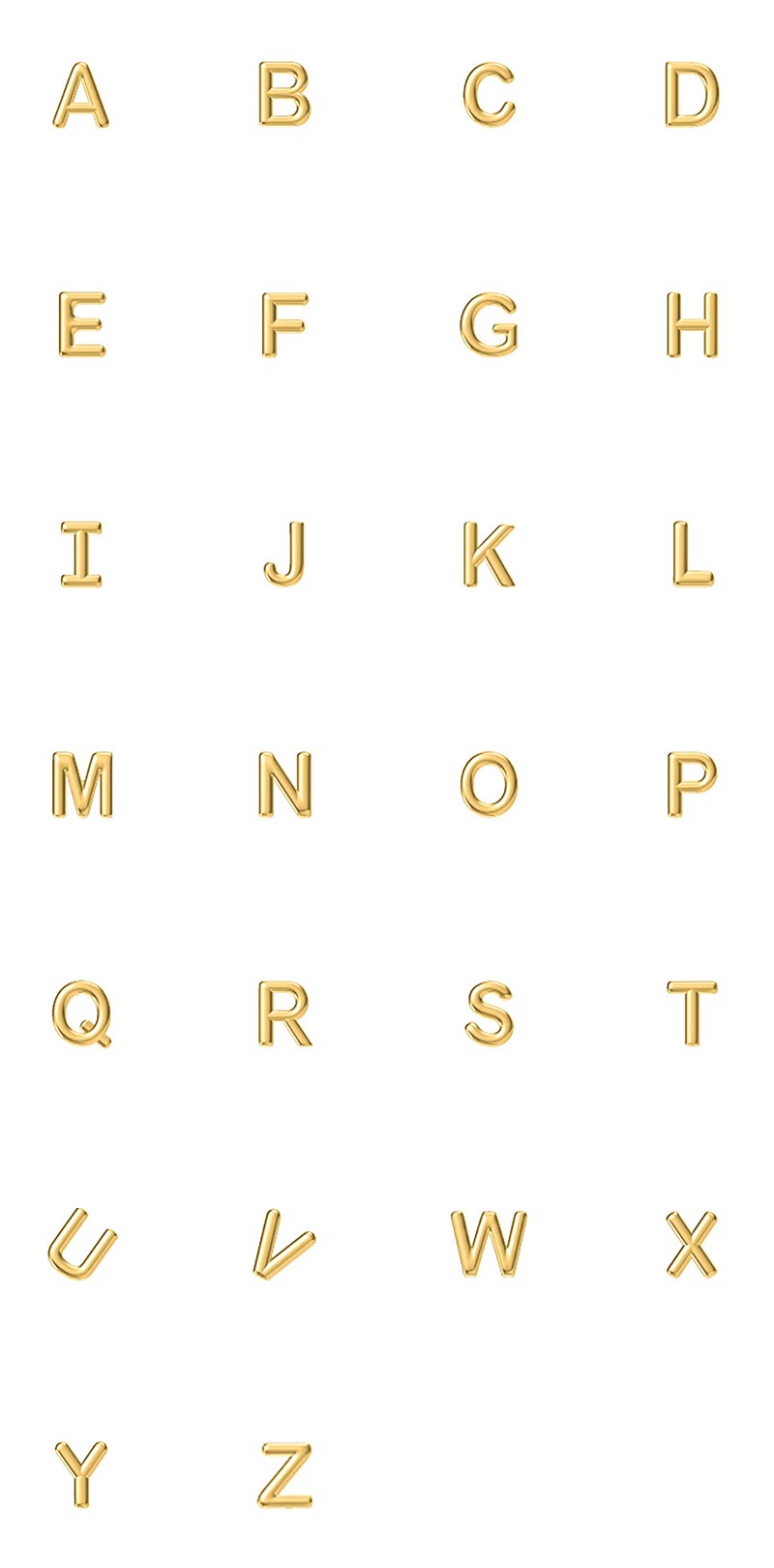 18K Gold Custom Letter Initial Necklace