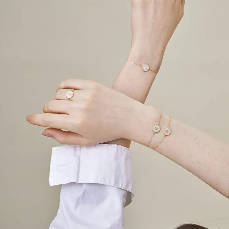 Custom Letter Mother-of-Pearl Initial Bracelet