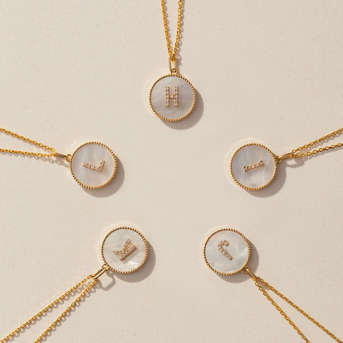 LEAN IN COLLECTION Custom Letter Mother-of-Pearl Necklace - HELAS Jewelry