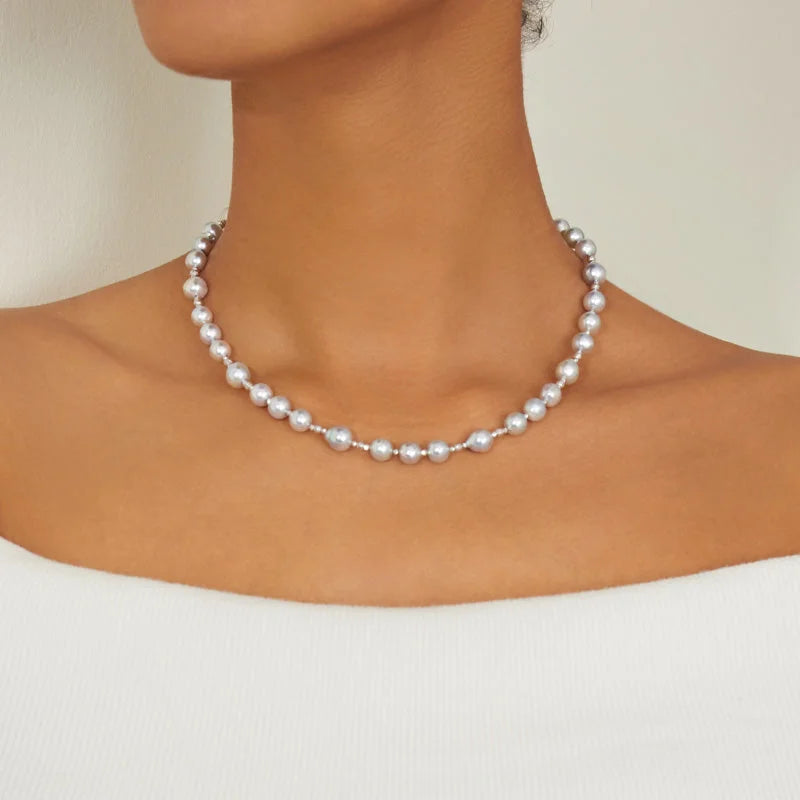 Akoya Baroque Pearl 18K White Gold Choker Necklace