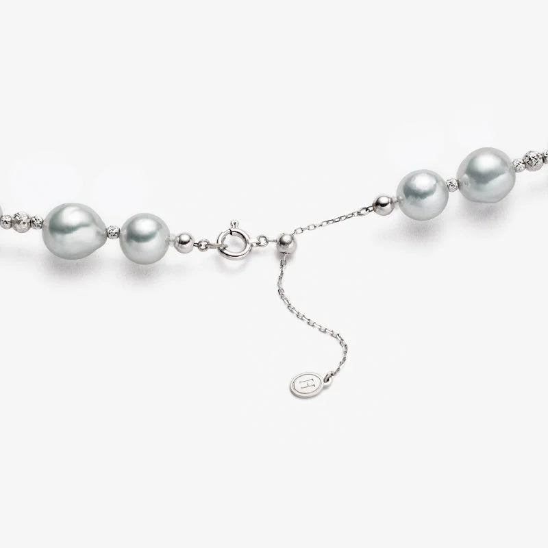 Akoya Bracelet Baroque Pearl 18K White Gold - HELAS Jewelry