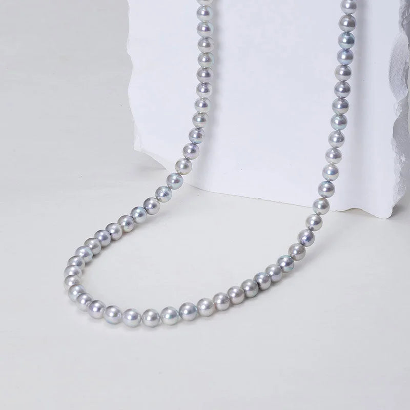 IMPERFECTION COLLECTION Akoya Silver Blue Baroque Pearl 18K White Gold Elegant Necklace IMPERFECTION COLLECTION Akoya Silver Blue Baroque Pearl 18K White Gold Elegant Necklace IMPERFECTION COLLECTION
