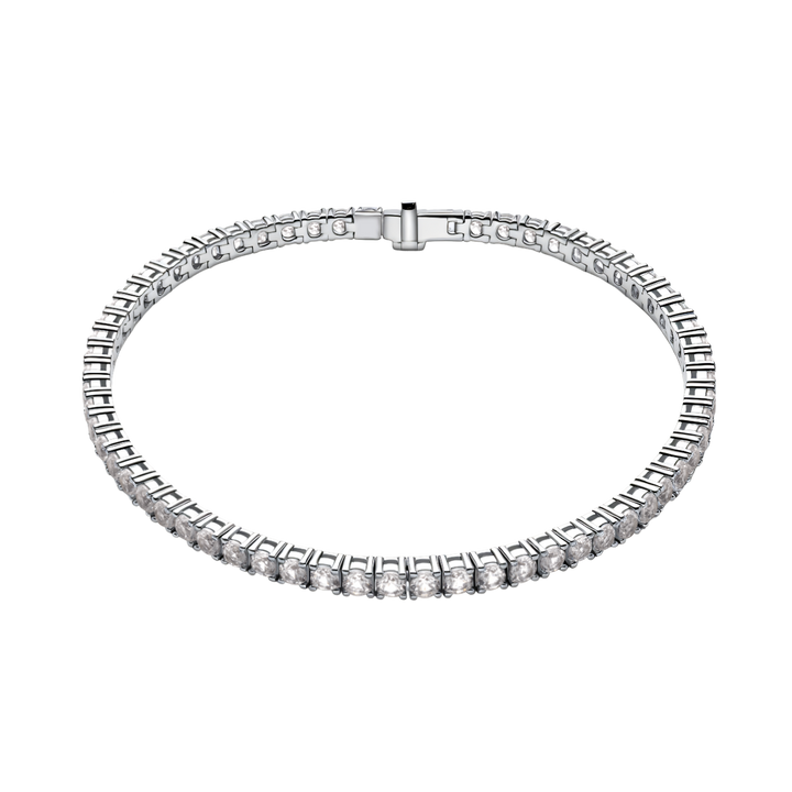 925 Sterling Silver Lab-Grown White Sapphire Tennis Bracelet