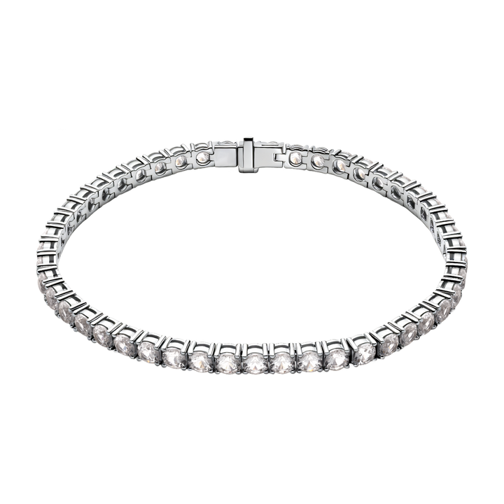925 Sterling Silver Lab-Grown White Sapphire Tennis Bracelet