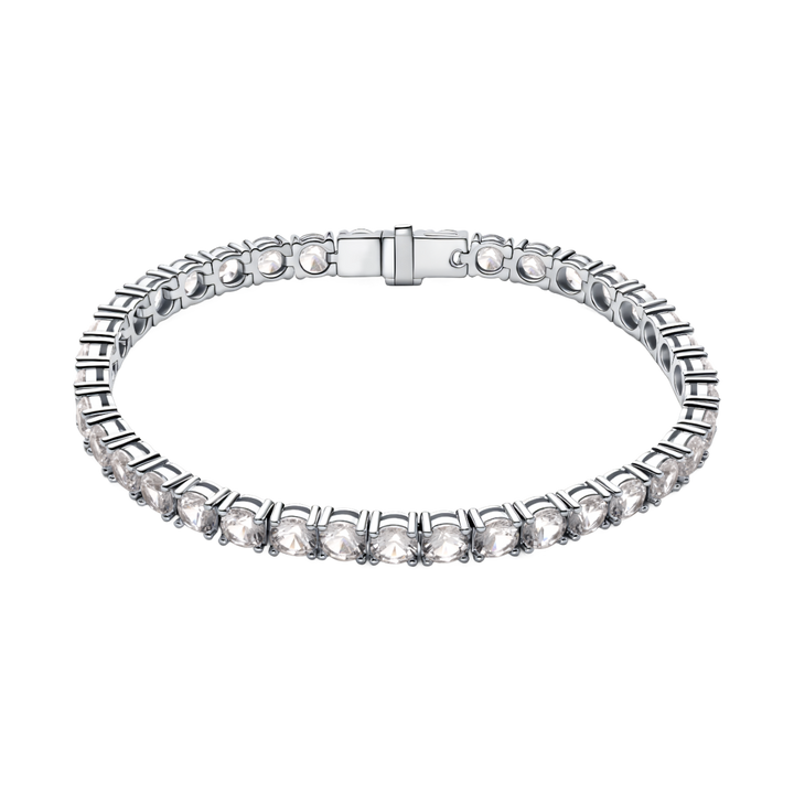 925 Sterling Silver Lab-Grown White Sapphire Tennis Bracelet