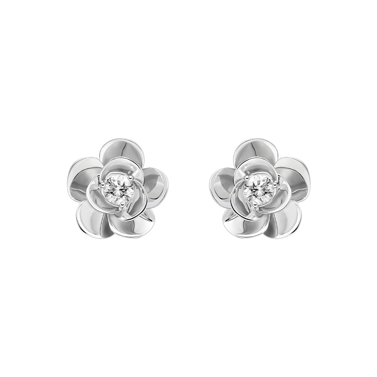 10K White Gold Lab-Grown Diamond Jasmine Stud Earrings