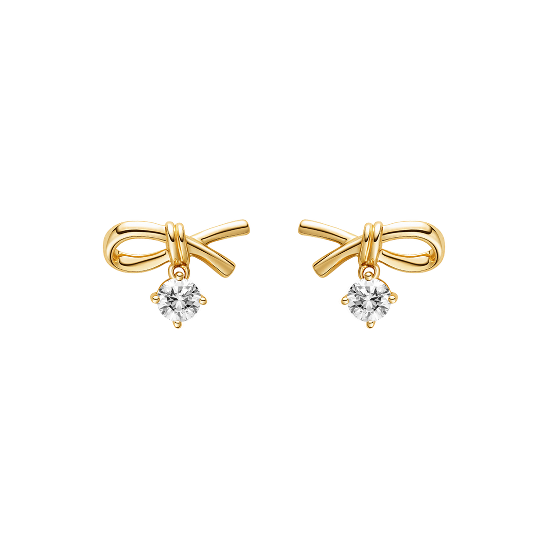14K Solid Gold Certified Lab-Grown Diamond Eternal Knot Studs Earrings