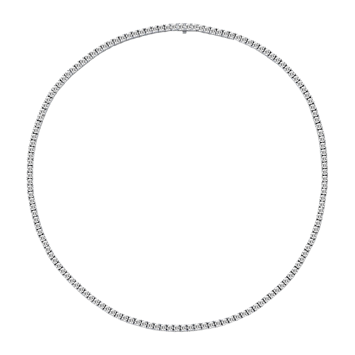 925 Sterling Silver Lab-Grown White Sapphire Tennis Necklace