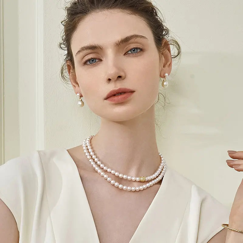 South Sea Pearl 18K Yellow Gold Diamond Knot Earrings