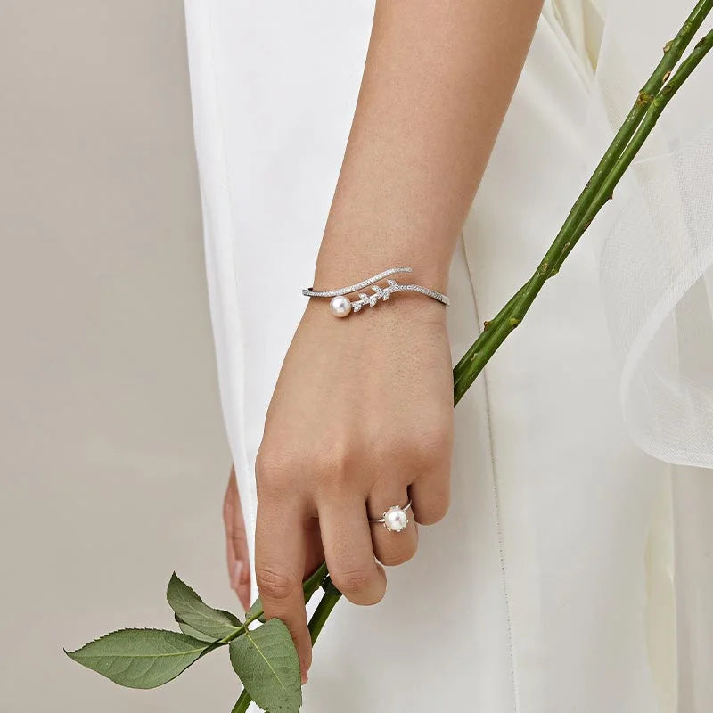 Akoya Pearl 18K Sycamore Leaves Bracelet