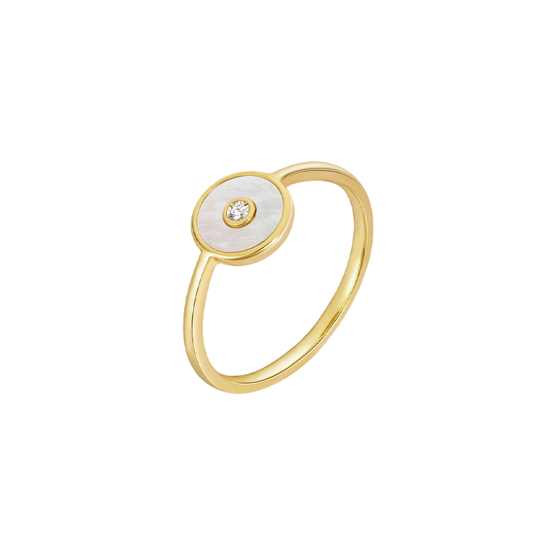Mother-of-Pearl 18K Gold Diamond Ring