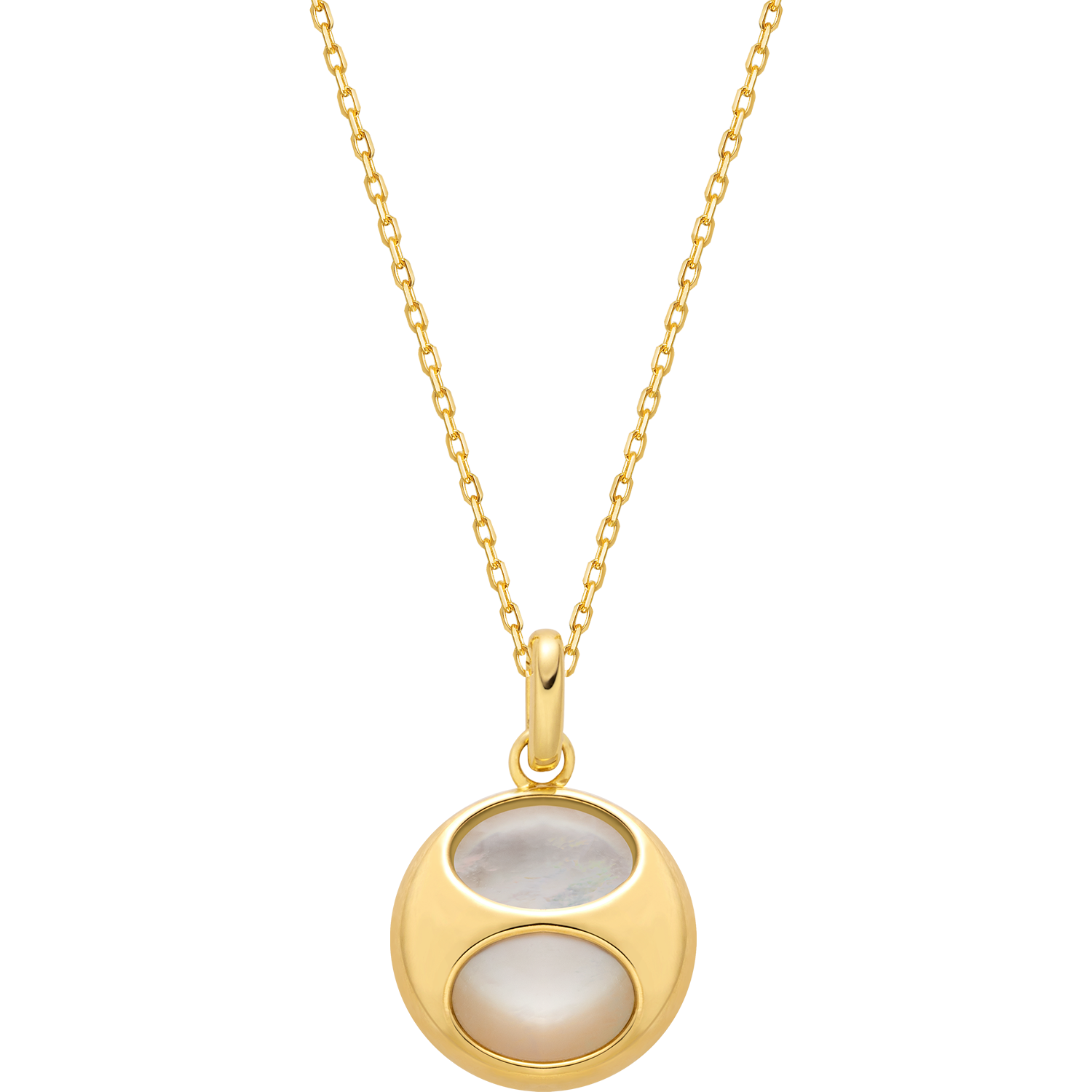 18K Gold Mother-of-Pearl Imprint H Gold Surround Necklace