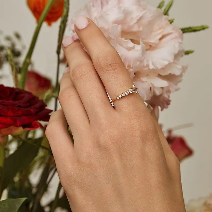 MONET GARDEN COLLECTION 18K Gold Diamonds Butterfly Middle Layer Ring - HELAS Jewelry
