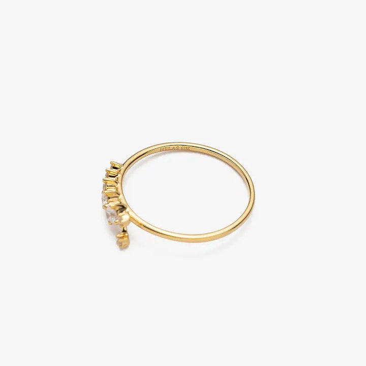 MONET GARDEN COLLECTION 18K Gold Diamonds Butterfly Middle Layer Ring - HELAS Jewelry