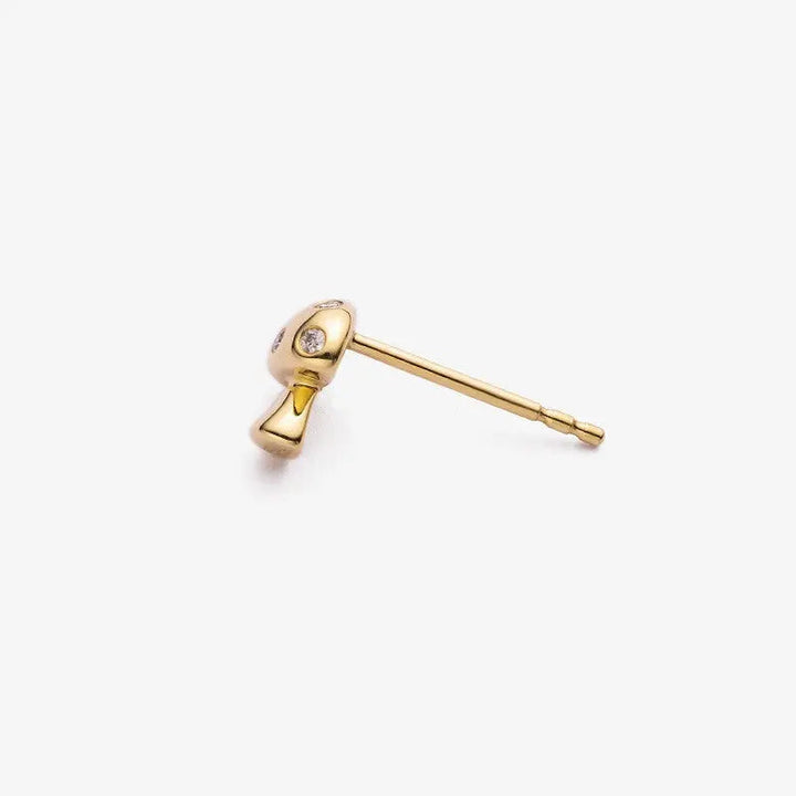 MONET GARDEN COLLECTION 18K Gold Mushroom Diamonds Ear Studs - HELAS Jewelry