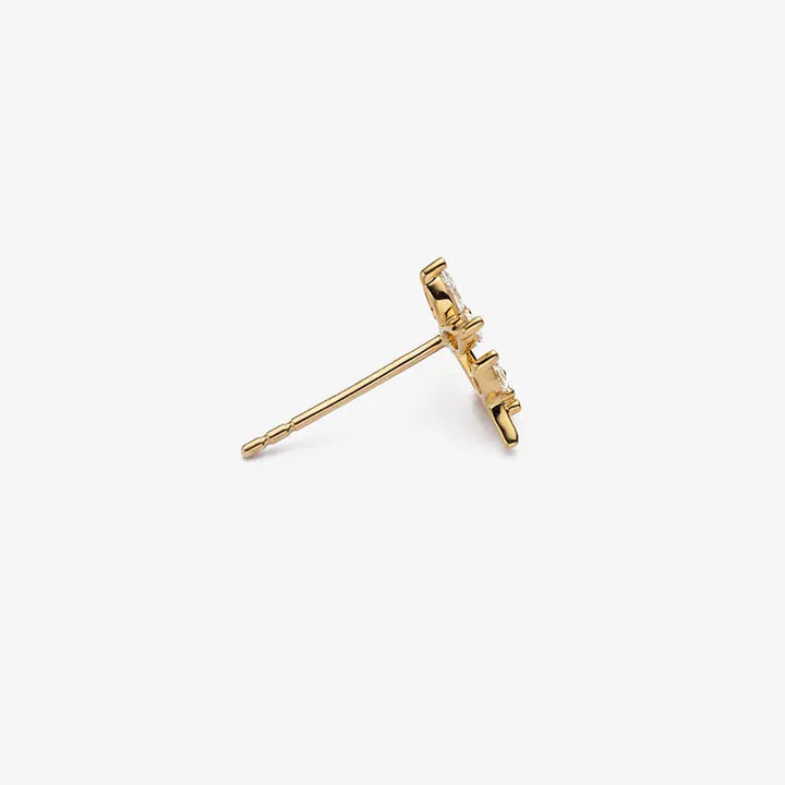 MONET GARDEN COLLECTION 18K Gold Summer Flower Diamonds Ear Studs - HELAS Jewelry