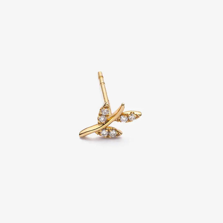MONET GARDEN COLLECTION 18K Gold Twig Diamonds Ear Studs - HELAS Jewelry