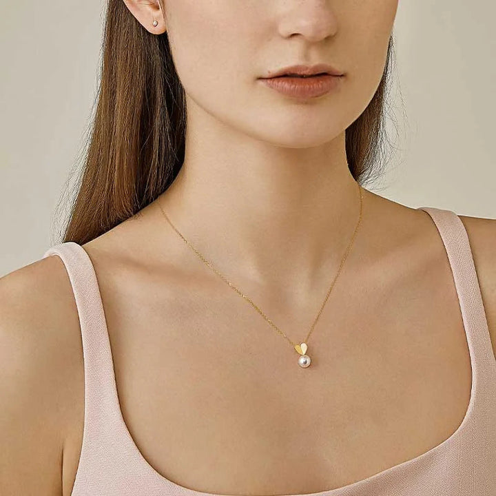 MY HEART COLLECTION Akoya Pearl 18K Gold Love Heart Necklace MY HEART COLLECTION Akoya Pearl 18K Gold Love Heart Necklace MY HEART COLLECTION