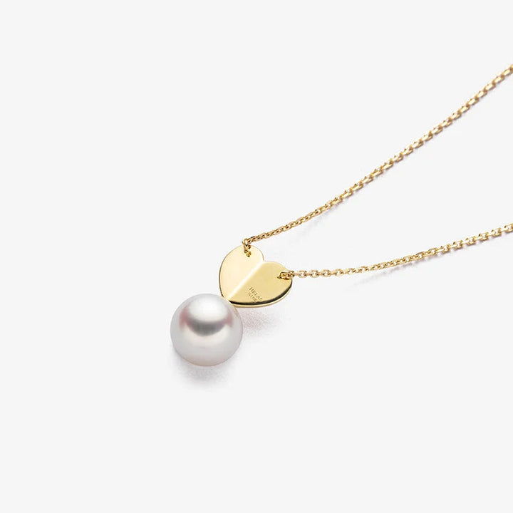 MY HEART COLLECTION Akoya Pearl 18K Gold Love Heart Necklace MY HEART COLLECTION Akoya Pearl 18K Gold Love Heart Necklace MY HEART COLLECTION