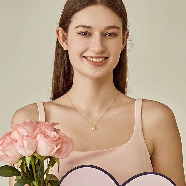 MY HEART COLLECTION Akoya Pearl 18K Gold Love Heart Necklace MY HEART COLLECTION Akoya Pearl 18K Gold Love Heart Necklace MY HEART COLLECTION