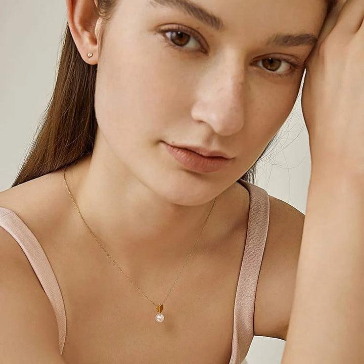 MY HEART COLLECTION Akoya Pearl 18K Gold Love Heart Necklace MY HEART COLLECTION Akoya Pearl 18K Gold Love Heart Necklace MY HEART COLLECTION