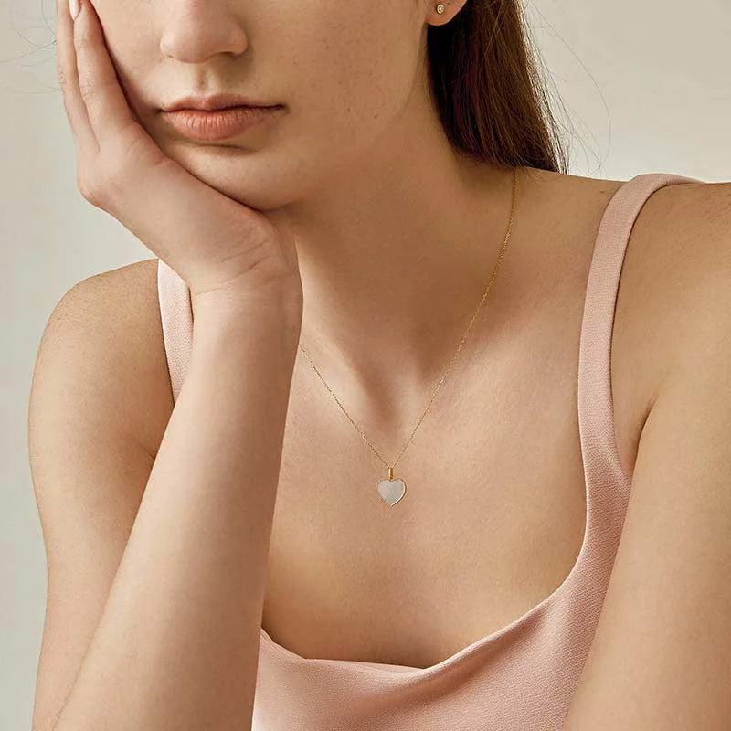 Mother - of - Pearl 18K Gold My Heart Necklace - HELAS Jewelry