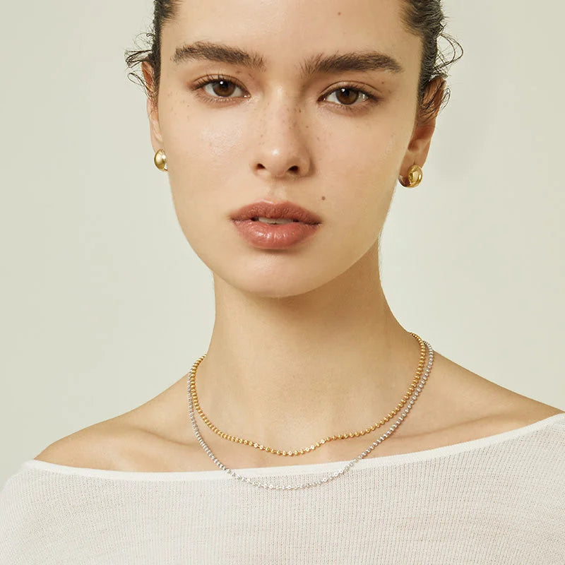 NAPLES COLLECTION 18K Gold Unique Design Ball Chain Necklace NAPLES COLLECTION 18K Gold Unique Design Ball Chain Necklace NAPLES COLLECTION