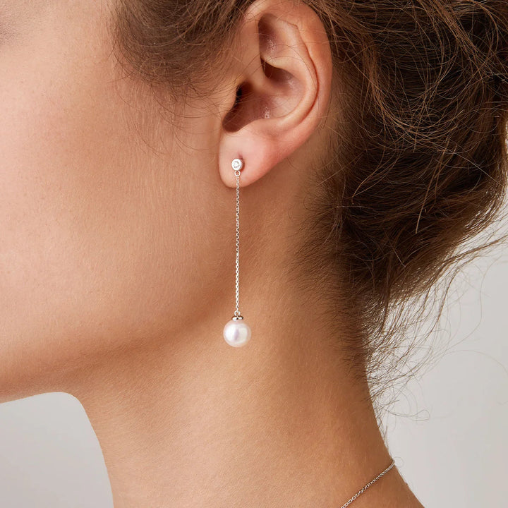 ORIGIN COLLECTION Akoya Pearl 18K Gold Dropping Diamond Earrings ORIGIN COLLECTION Akoya Pearl 18K Gold Dropping Diamond Earrings ORIGIN COLLECTION
